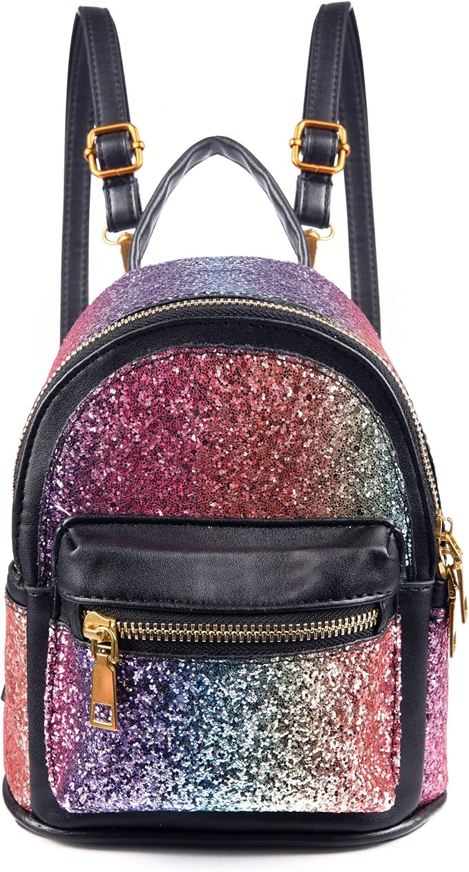 SEALINF Women Girl Bling Mini Backpack Convertible Shoulder Cross Bags Purse | Amazon (US)