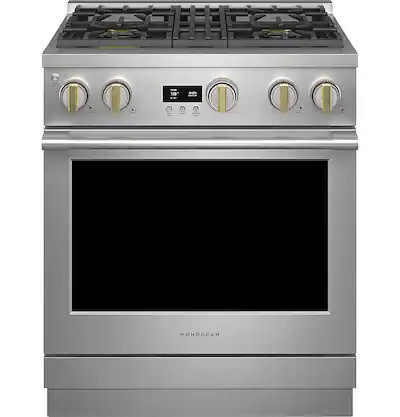 Monogram - 5.7 Cu. Ft. Freestanding Gas Convection Range with Steam Cleaning and 4 Burners - Stai... | Best Buy U.S.