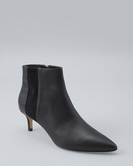 Leather Low-Heel Ankle Bootie | White House Black Market
