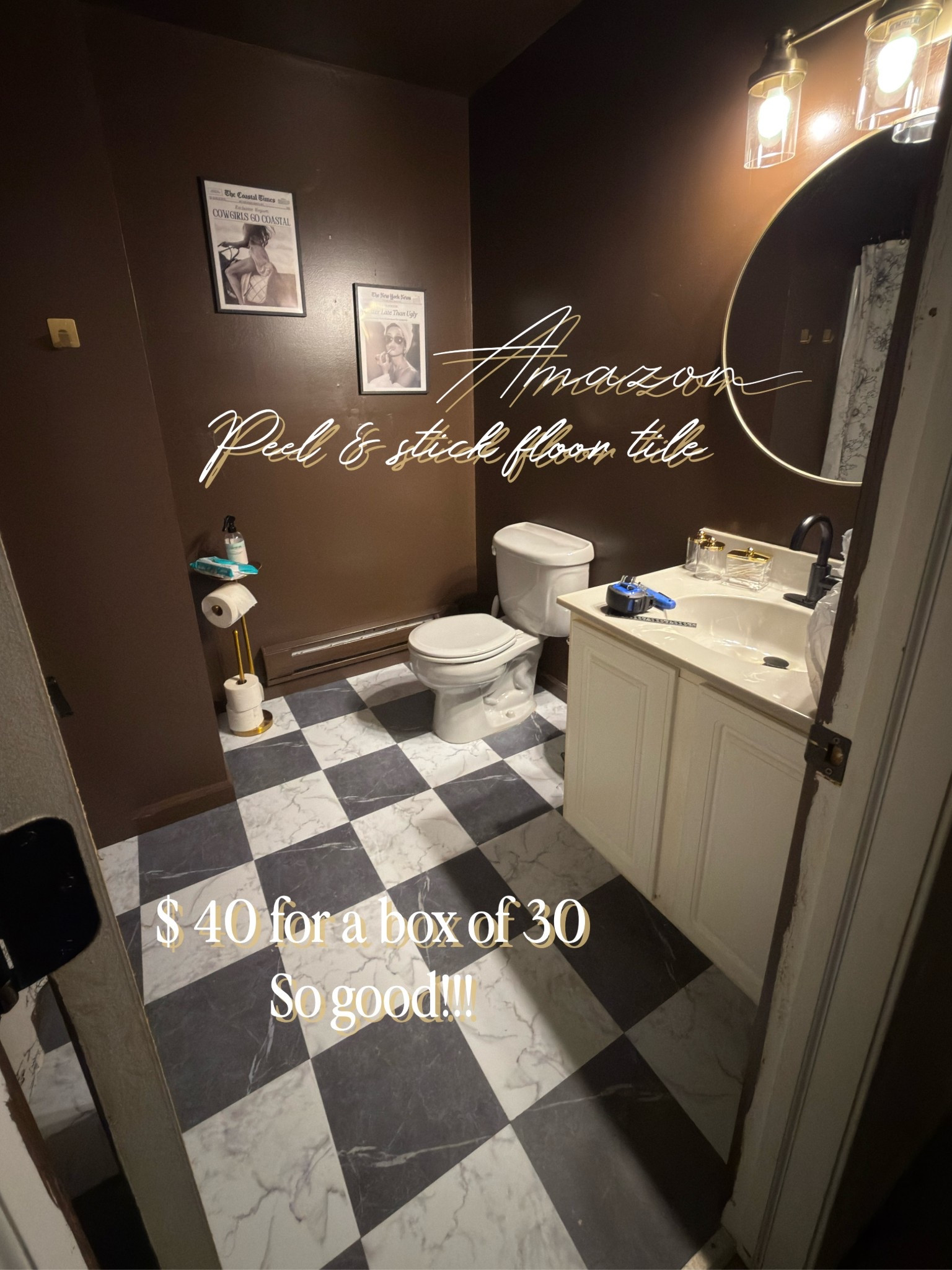 These peel and stick tiles from Amazon are TOO GOOD! $40 for a box of 30!! 

Bathroom renovations, bathroom tile, flooring 

#LTKHome