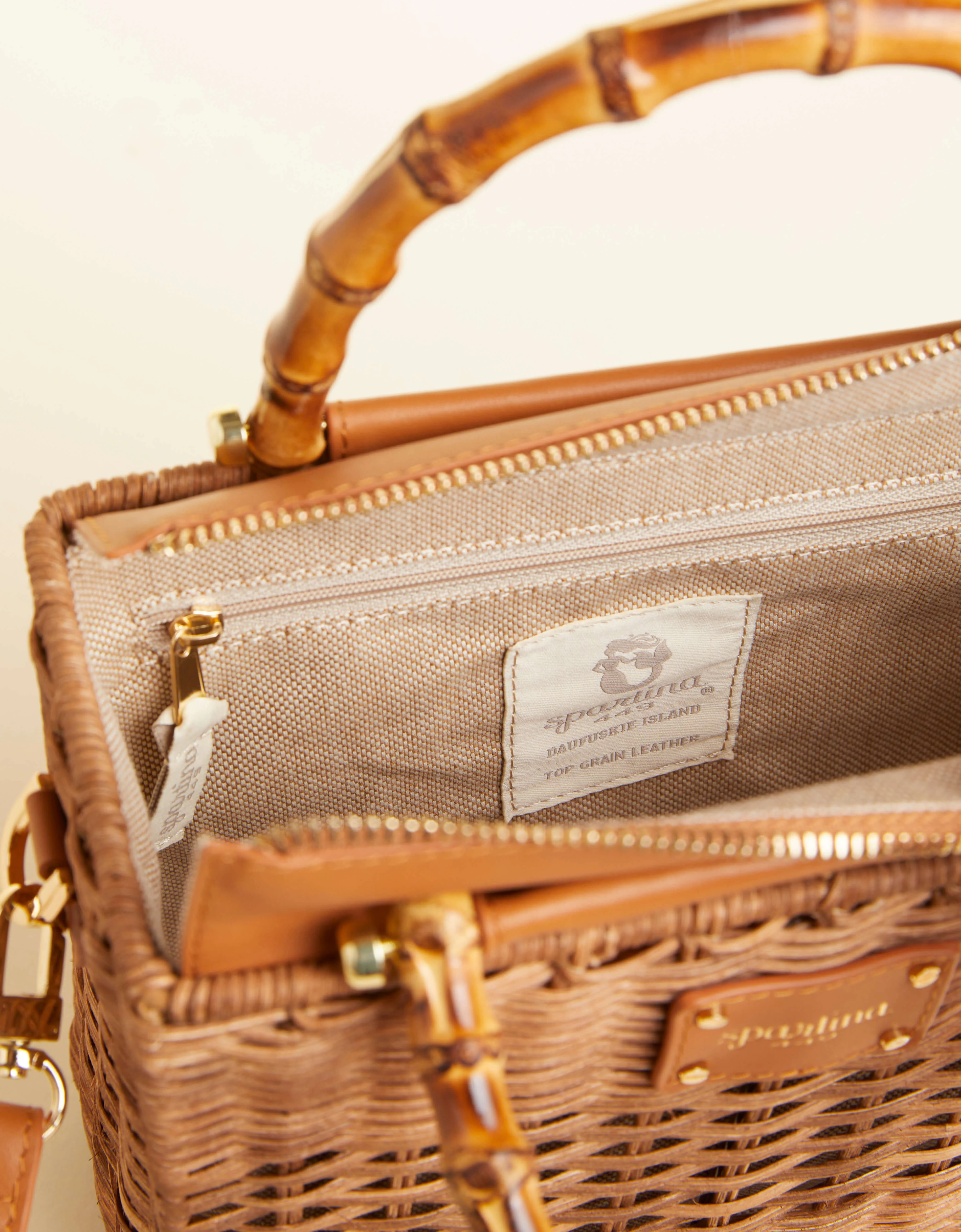 Bamboo Rattan Satchel Nutmeg | Spartina 449