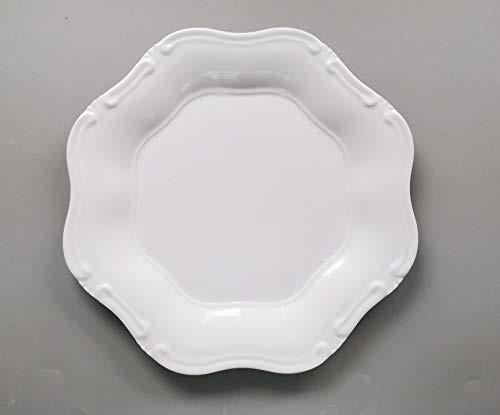 LOK-OSEMILE Melamine Dinner Plates Set for 6, 11 inch Dinner Dishes Set for Indoor and Outdoor Use, White | Amazon (US)