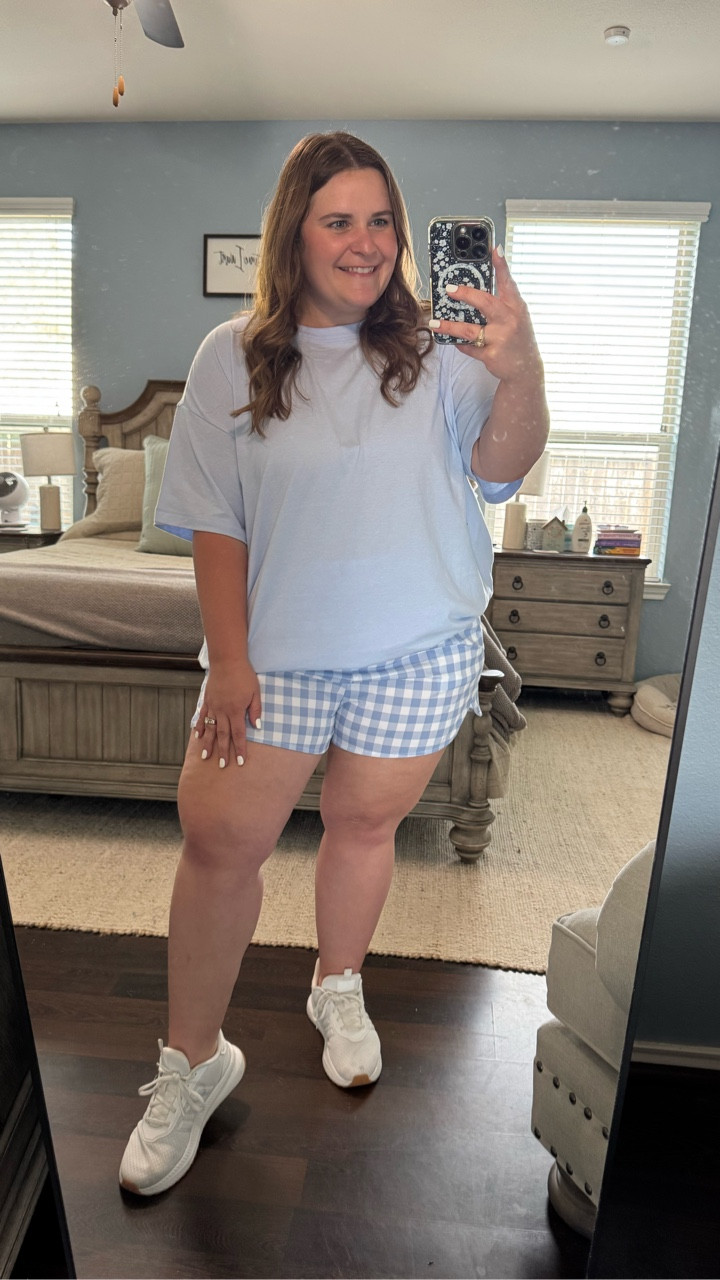 Old navy is having a major sale! I got blue gingham shorts (size large) with a matching light blue t-shirt (xxl). I also got the plain blue shorts that go with that top from the viral set (xl). Lastly the green tie strappy dress (xl). I’m a size 16 and 5’1 

#LTKPlusSize #LTKootd #LTKMidsize