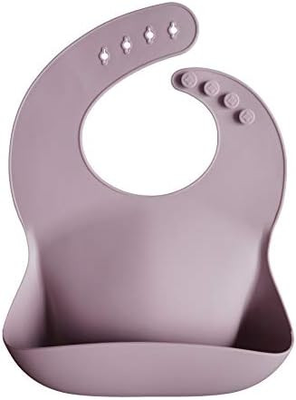 mushie Silicone Baby Bib | Adjustable Fit Waterproof Bibs (Dove Gray) | Amazon (US)