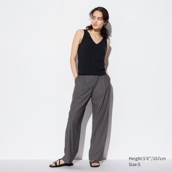 Ultra Stretch AIRism Straight Wide Pants | UNIQLO (US)