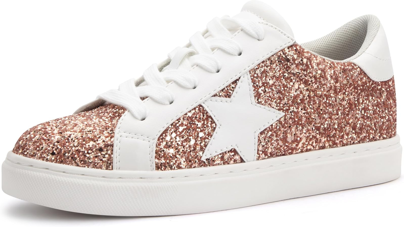 PARTY Women's Fashion Star Sneaker Lace Up Low Top Comfortable Cushioned Walking Shoes | Amazon (US)