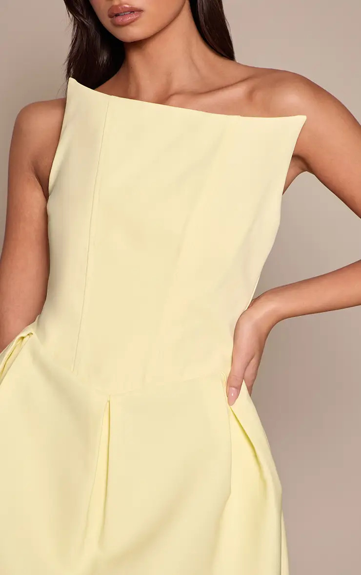 Dresses | Premium Polka Dot Woven Tulip Skirt Bandeau Mini Dress | PrettyLittleThing | PrettyLittleThing US