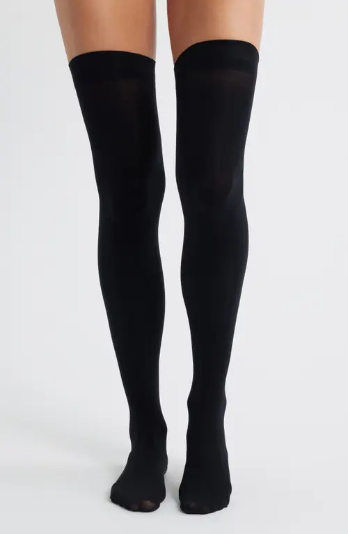 Hue Qpaque Over the Knee Socks in Black at Nordstrom | Nordstrom
