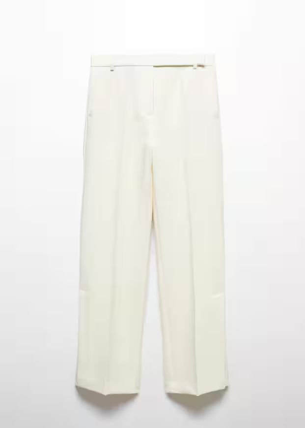Straight trousers with openings -  Women | Mango USA | MANGO (US)