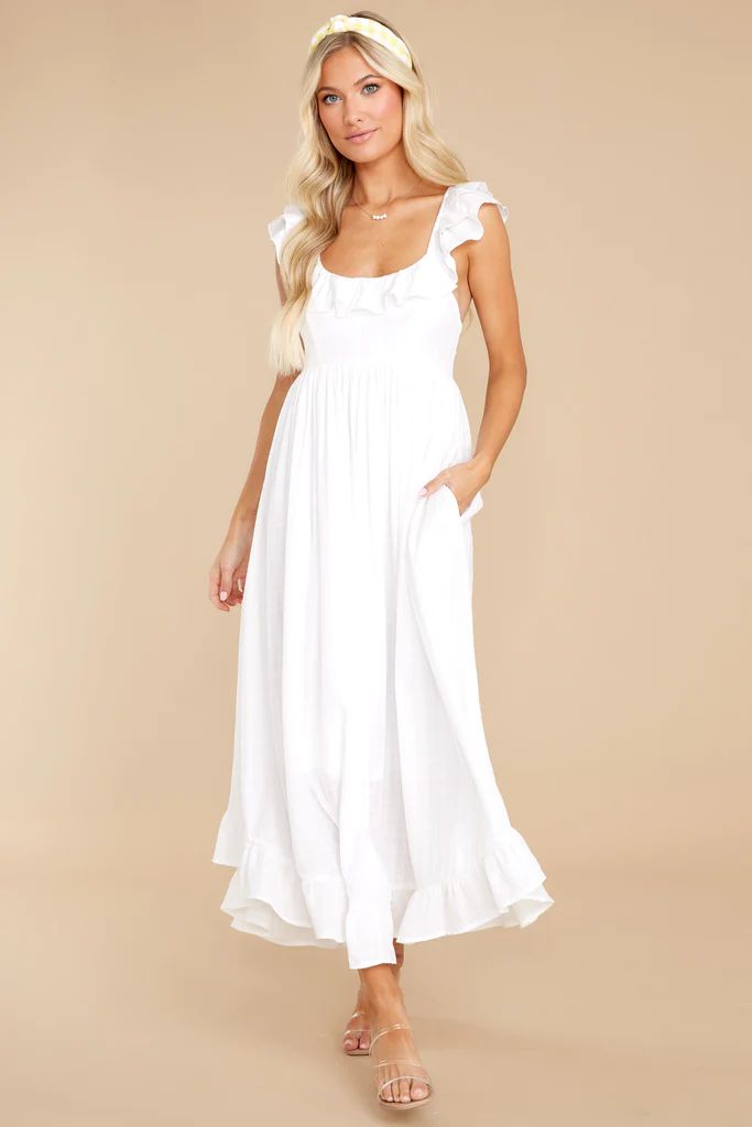 Your Dream Girl White Midi Dress | Red Dress 