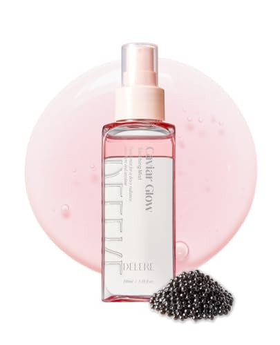 Delere Caviar Glow Soothing Mist | Korean Glass Skin Spray Serum with 5% Caviar & Squalane - Instant 3-Second Radiance & Makeup Setting – Anti-Aging Collagen Booster for Sensitive Skin, 3.4oz | Amazon (US)