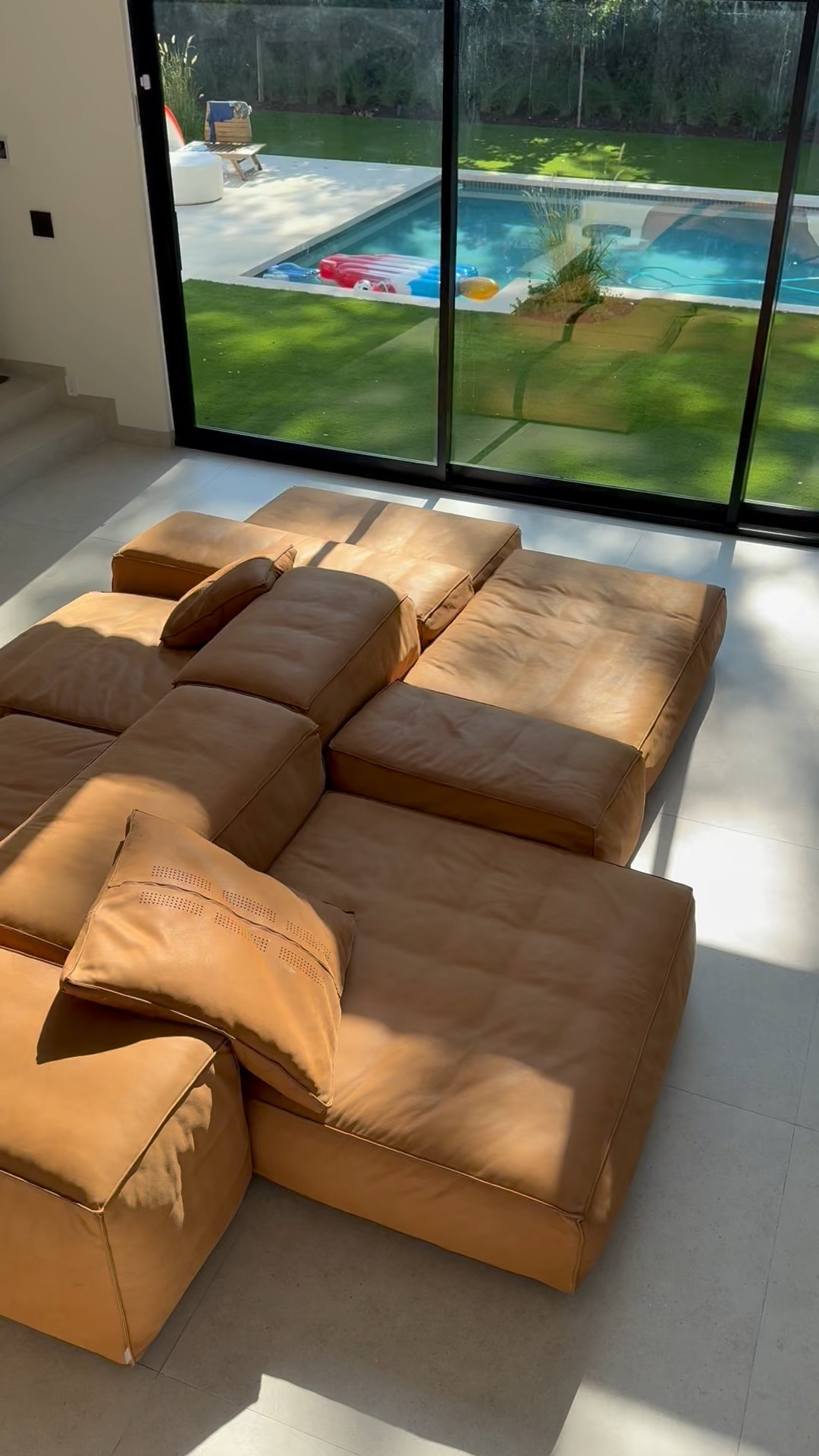 When your couch goes both way. Stunning Modular Double Sided Aniline Leather Sofa from Living Divani. Bookcase from Container Store.

#LTKFamily #LTKStyleTip #LTKHome