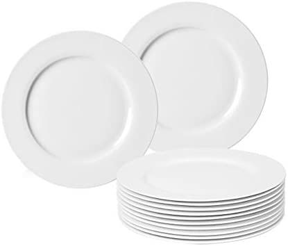 amHomel 12-Piece 6 inch Porcelain Dessert Plate Set, White appetizer plate for Kitchen and Family... | Amazon (US)