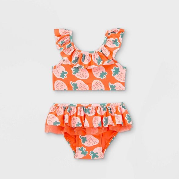 Toddler Girls' 2pc Strawberry Print Bikini Set - Cat & Jack™ Pink | Target