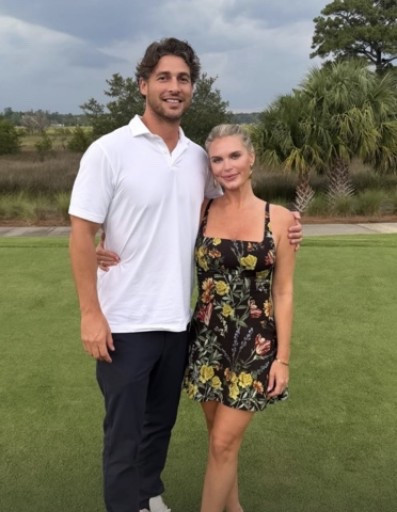 Madison LeCroy’s Black Floral Print Mini Dress