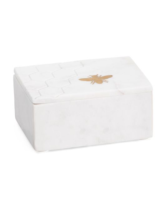 Marble Box With Bee Accent | TJ Maxx