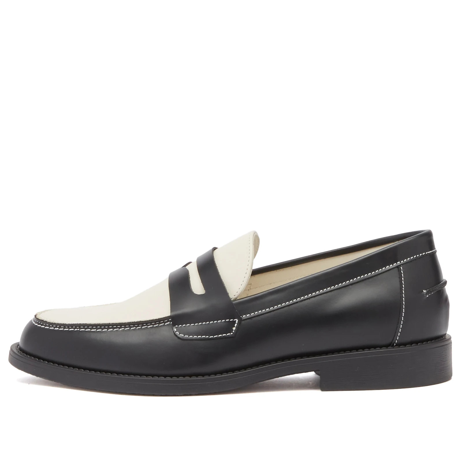 Duke + Dexter Men's Core Wilde Penny Loafer in Black/White, Size UK 11 | END. Clothing