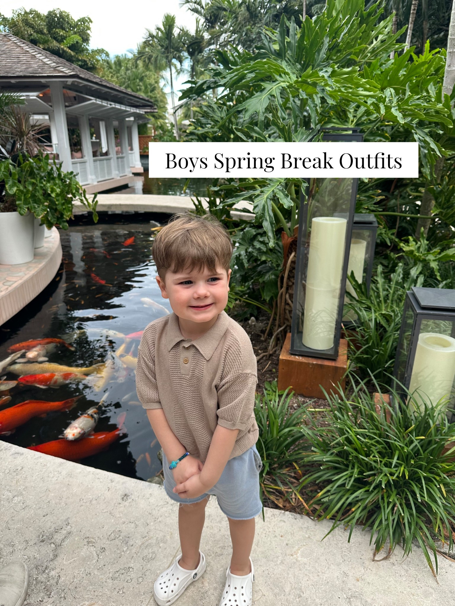Toddler boy spring outfit. Love this lightweight sweater polo!
#boysoutfits #springoutfit #vacationoutfits 

#LTKKids #LTKTravel