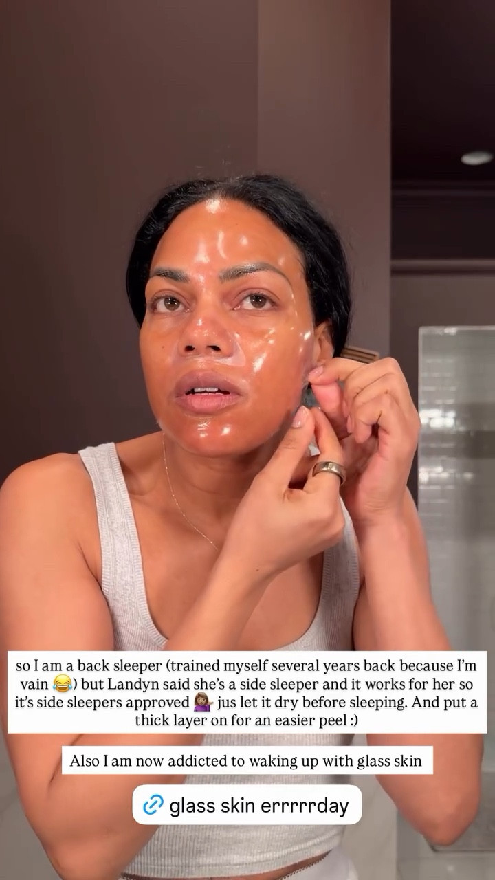 I’m addicted to this mask I am sorry to report 😂 side sleeper approved and just make sure you put a thick layer and let it dry before drifting to sleep. Put it on over your night skincare and wake up with glass skin 😍

#LTKBeauty #LTKmorningroutine #LTKstorytime