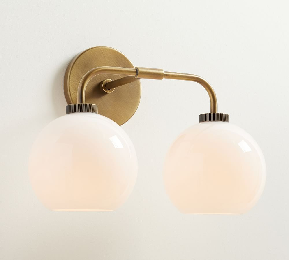 Reagan Milk Double Globe Sconce | Pottery Barn (US)