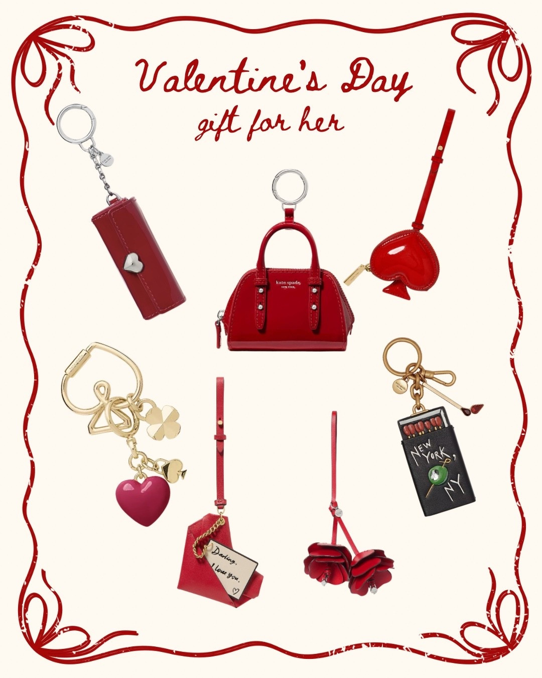 Kate Spade bag charms are a great gift for Valentines Day 

#LTKSaleAlert