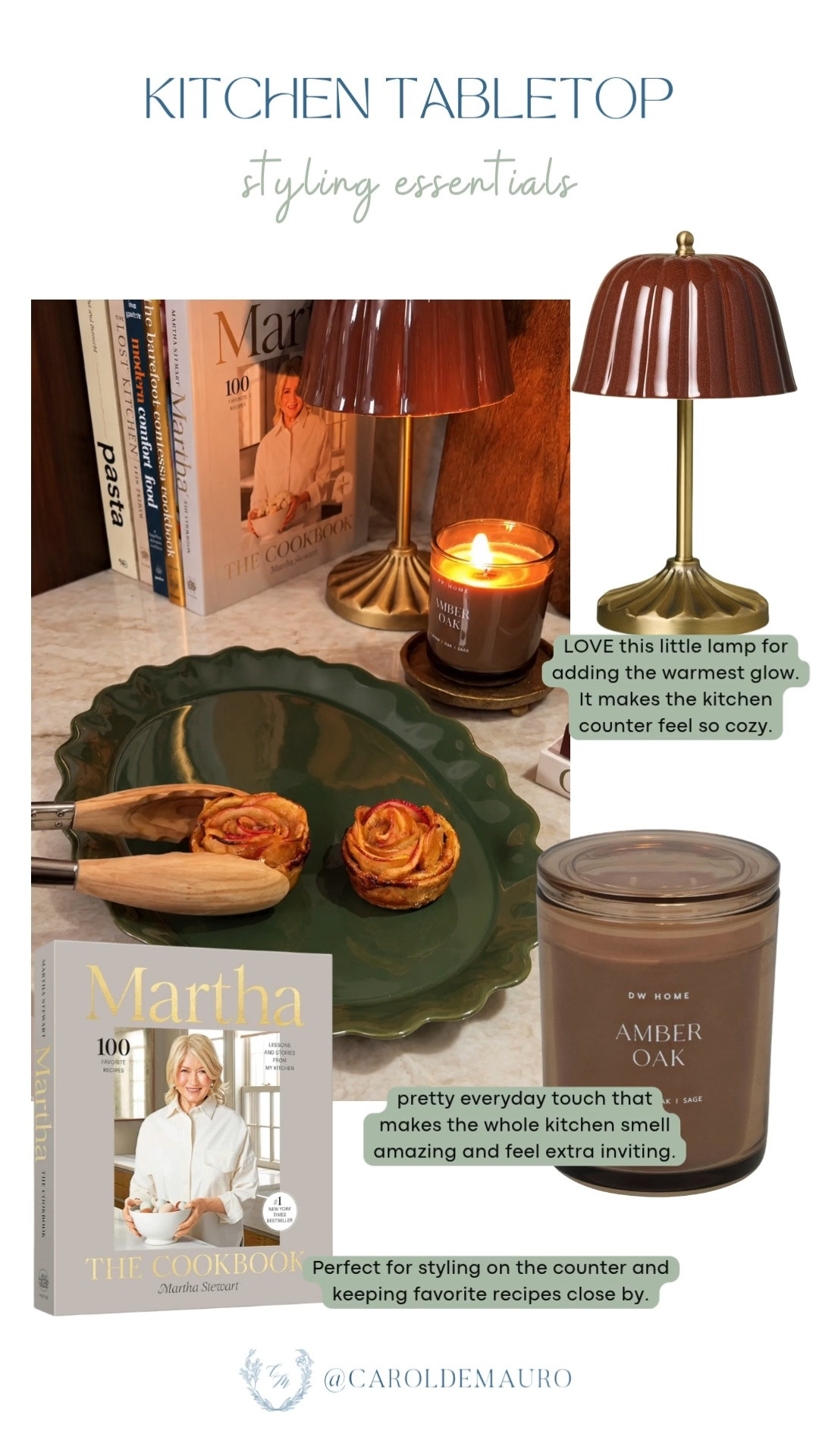 This little lamp and cozy candle make the kitchen counter feel so warm and inviting! Perfect for styling next to your favorite cookbook.

kitchen tabletop styling, kitchen counter decor, accent lamp, kitchen styling ideas, fall kitchen decor, countertop accents

#LTKfoodie #LTKHome