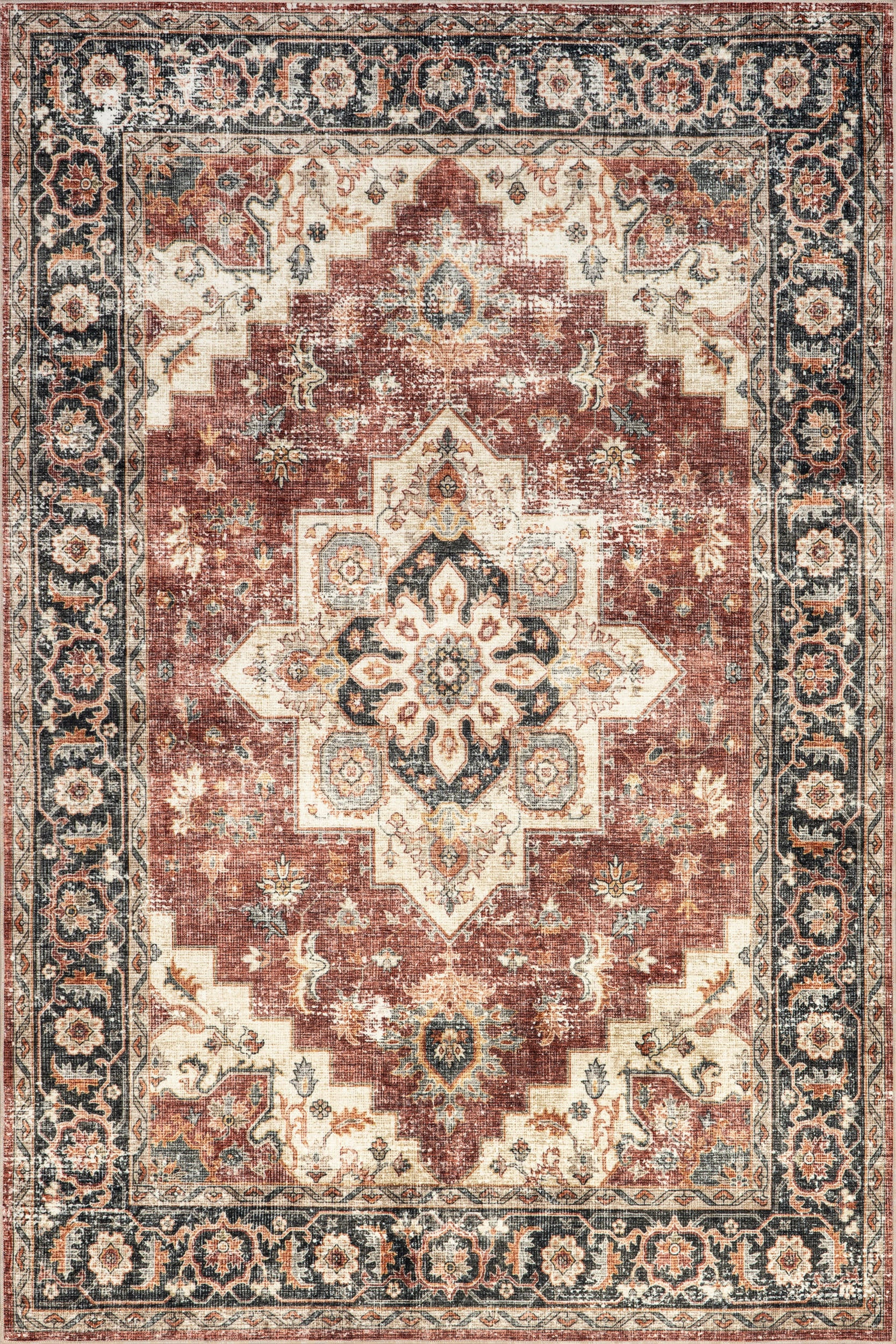 Seine Medallion Spill Proof Washable Rug | Rugs USA