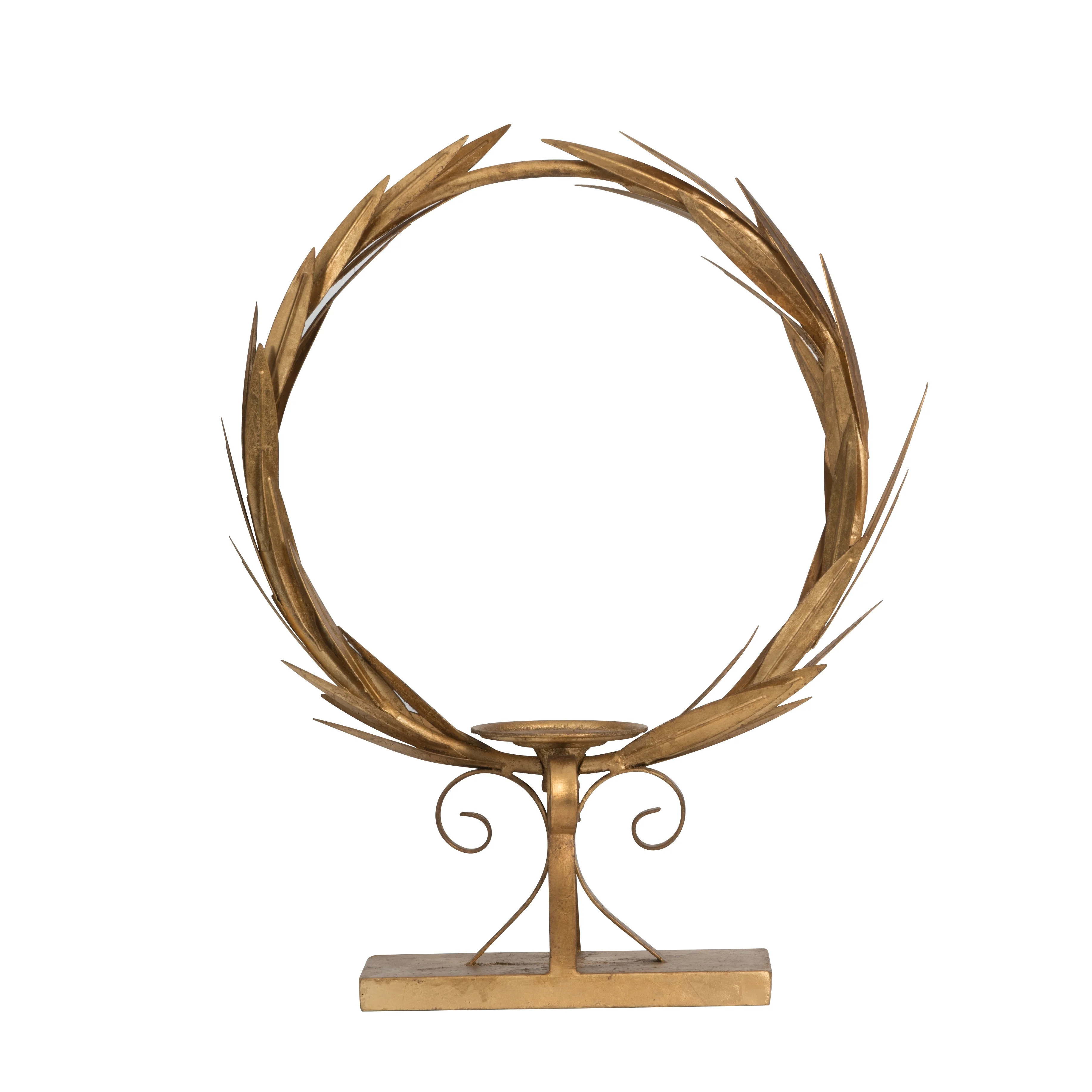 20" Laurel Wreath Candle Holder - Gold - Walmart.com | Walmart (US)