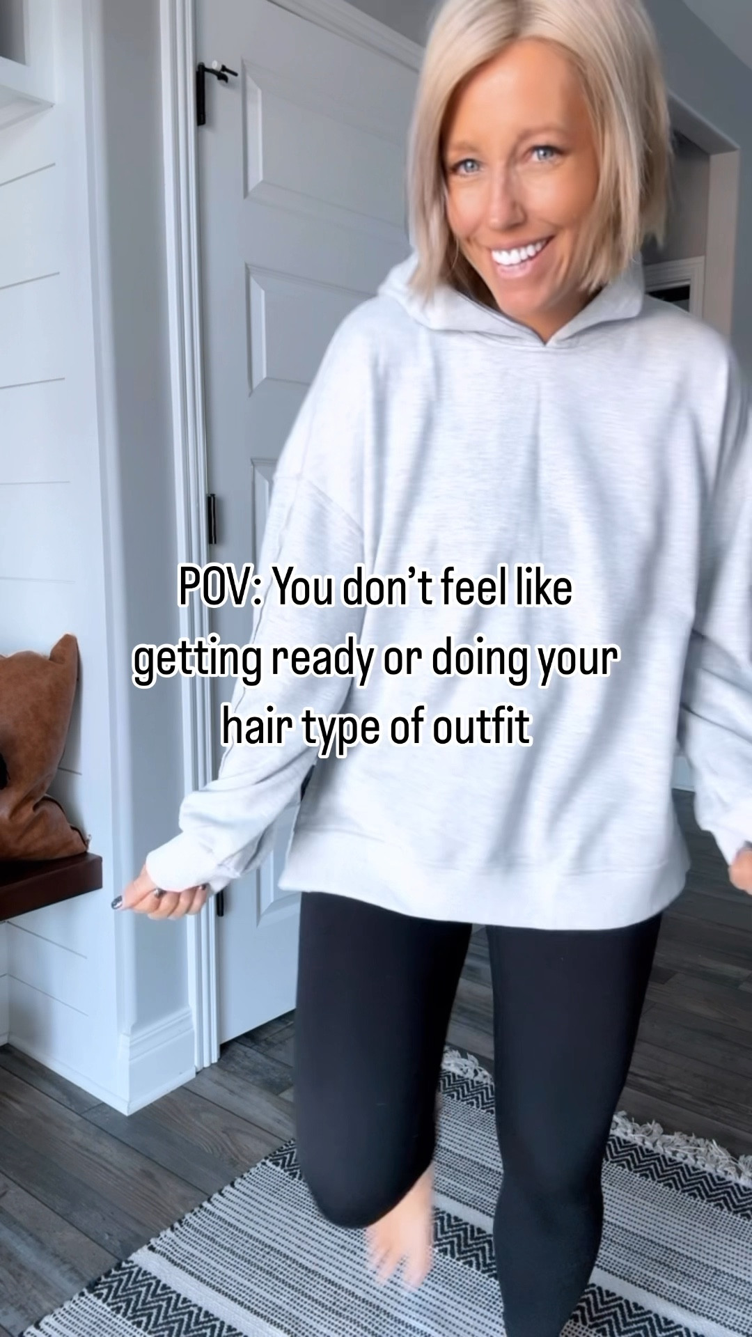 My go to outfit when I don’t feel like getting ready!!! Hat, hoodie, shacket, leggings 🙌🏻 this exact color is from last year but linking the colors available now! 
⬇️⬇️⬇️
Hoodie medium
Shacket small
Leggings small
Shoes TTS

#LTKFindsUnder50 #LTKWatchNow #LTKStyleTip