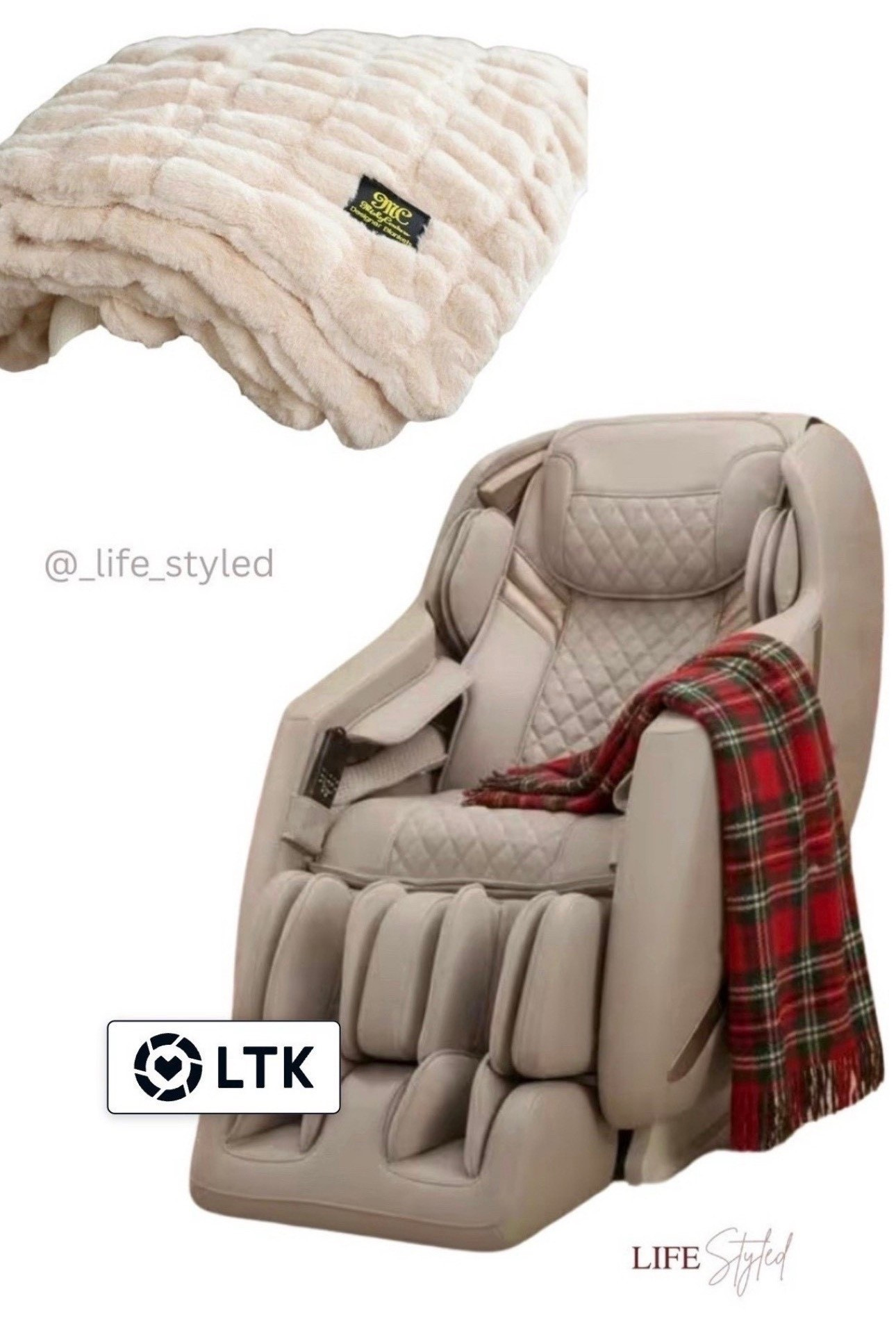 Relaxation mode: on. This massage chair paired with a cozy throw makes the perfect spot for self-care (or Mother’s Day gifting). 💌💗

#LTKselfcare 

#LTKHome #LTKMothersDay