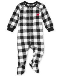 Unisex Baby And Toddler Matching Family Christmas Long Sleeve Buffalo Plaid Fleece Footed One Pie... | The Children's Place