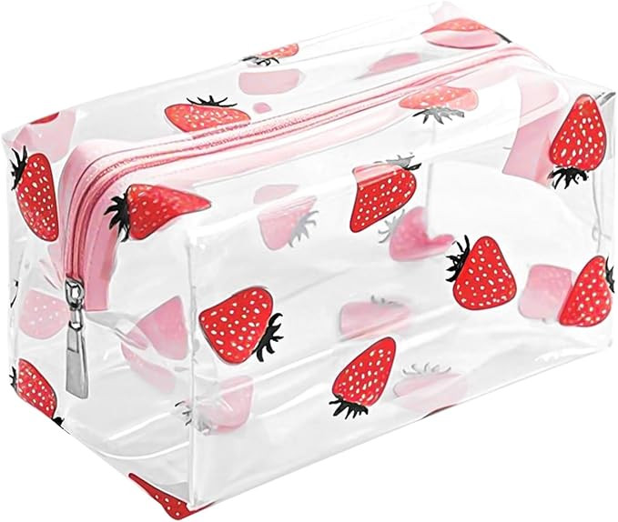 Clear Makeup Bag, Small Clear Toiletry Bag for Travel, Cosmetic Makeup Organizer Bags with Zipper... | Amazon (US)