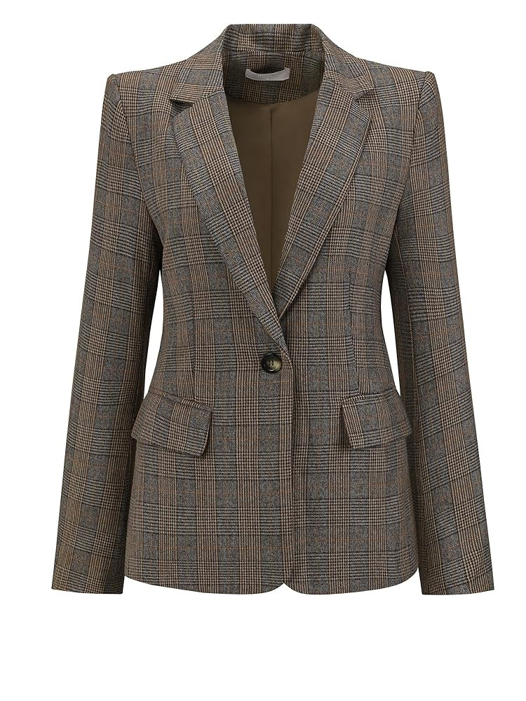Women's Houndstooth Plaid Blazer for Women Work Business 2025 Suit Jacket | Amazon (US)