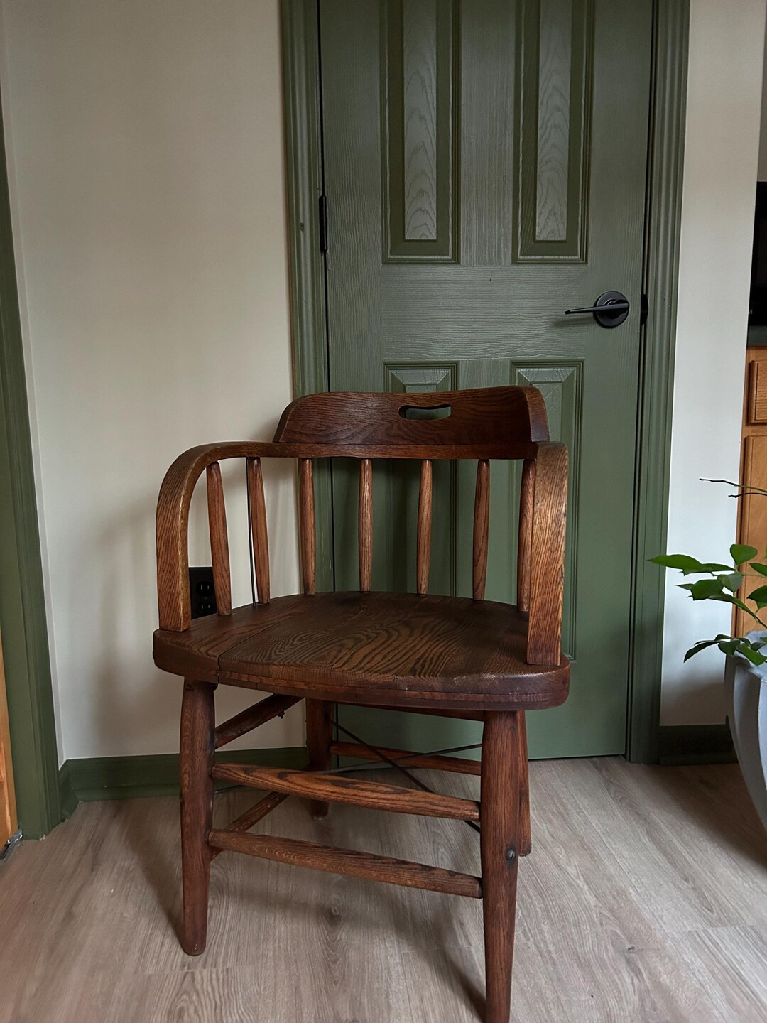 Antique Oak Barrel Chair | Solid Oak Captains Chair | Etsy (US)