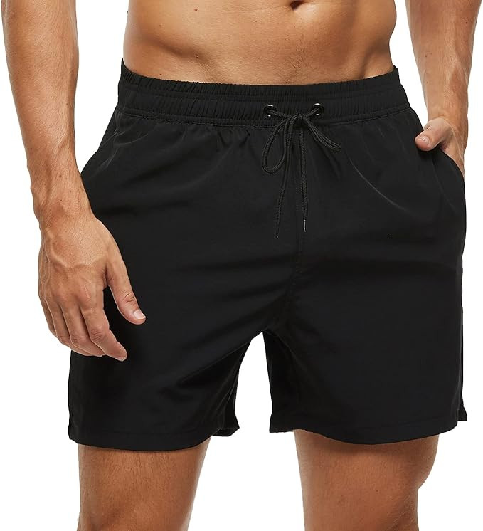 SILKWORLD Men's Swim Trunks Quick Dry Beach Shorts with Pockets | Amazon (US)