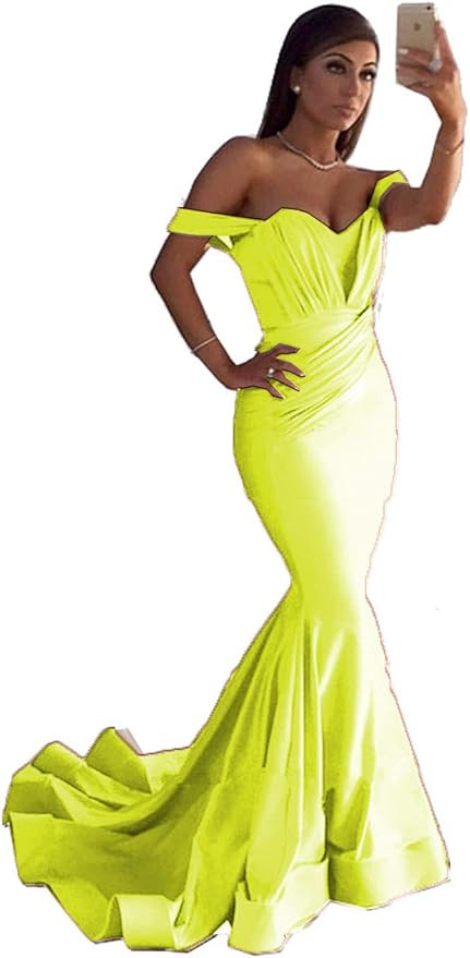 Women's Off The Shoulder Mermaid Evening Dress Long Wedding Dress Formal Drsss | Amazon (US)