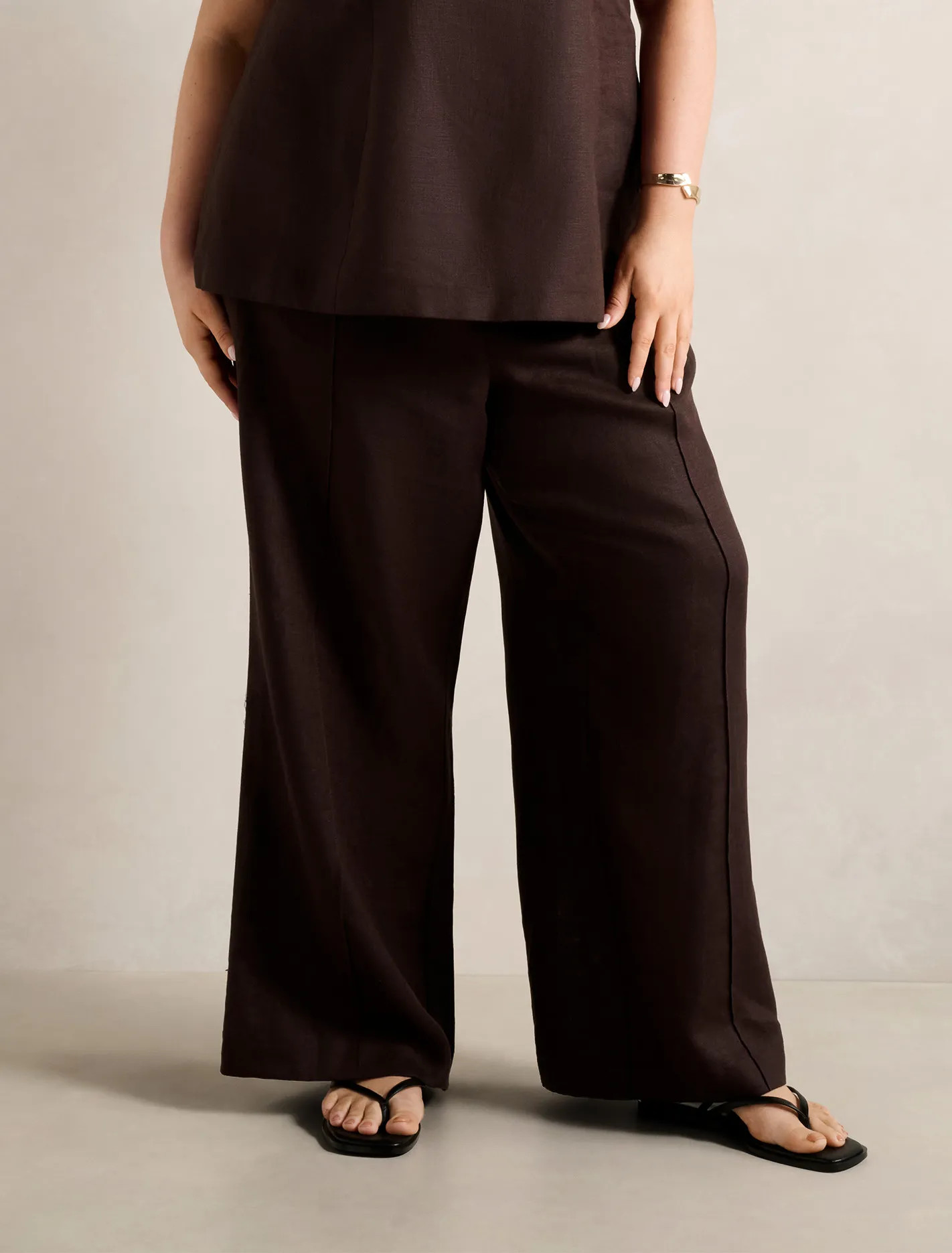 Posey Curve Linen Wide Leg Pant | Forever New (AU)
