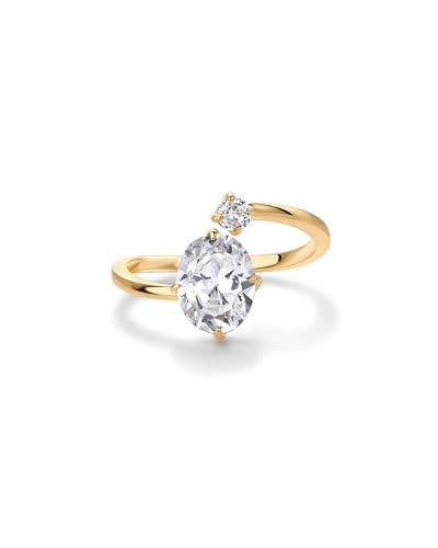 PAVOI 14K Yellow Plated Toi Et Moi 3CT Cushion Cut Cubic Zirconia Stone Wraparound Engagement Pro... | Amazon (US)