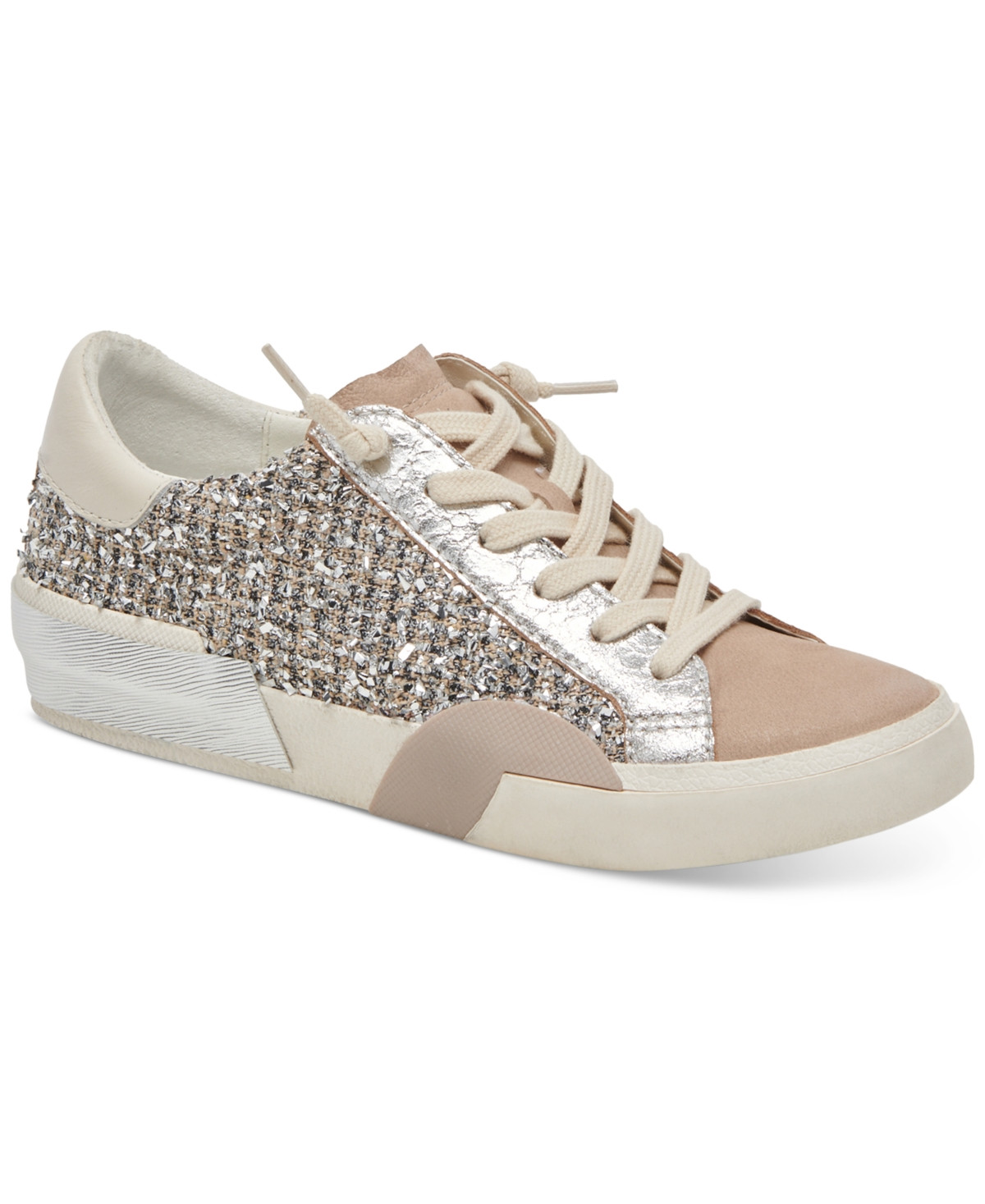 Dolce Vita Women's Zina Lace Up Sneakers - Dark Silver Glitter Multi | Macy's