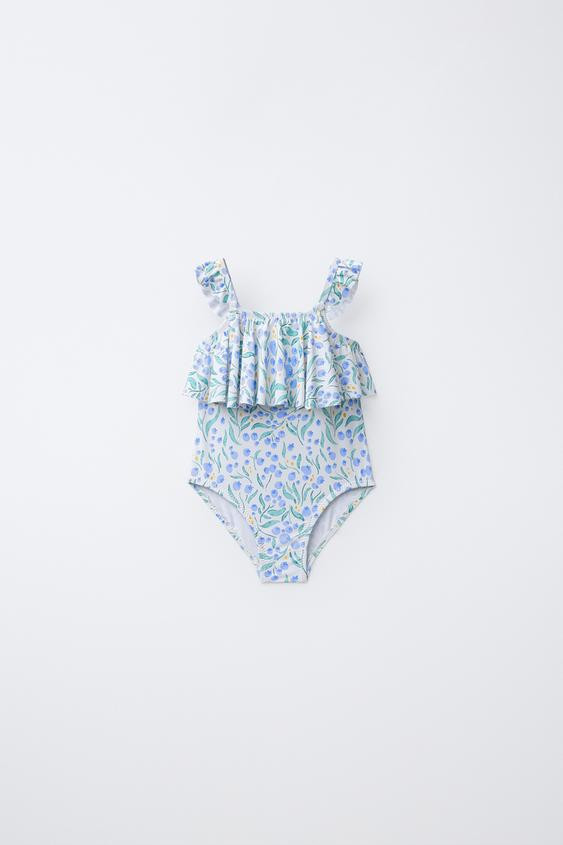 2-6 YEARS/ RUFFLED LEAF PRINT SWIMSUIT | Zara US