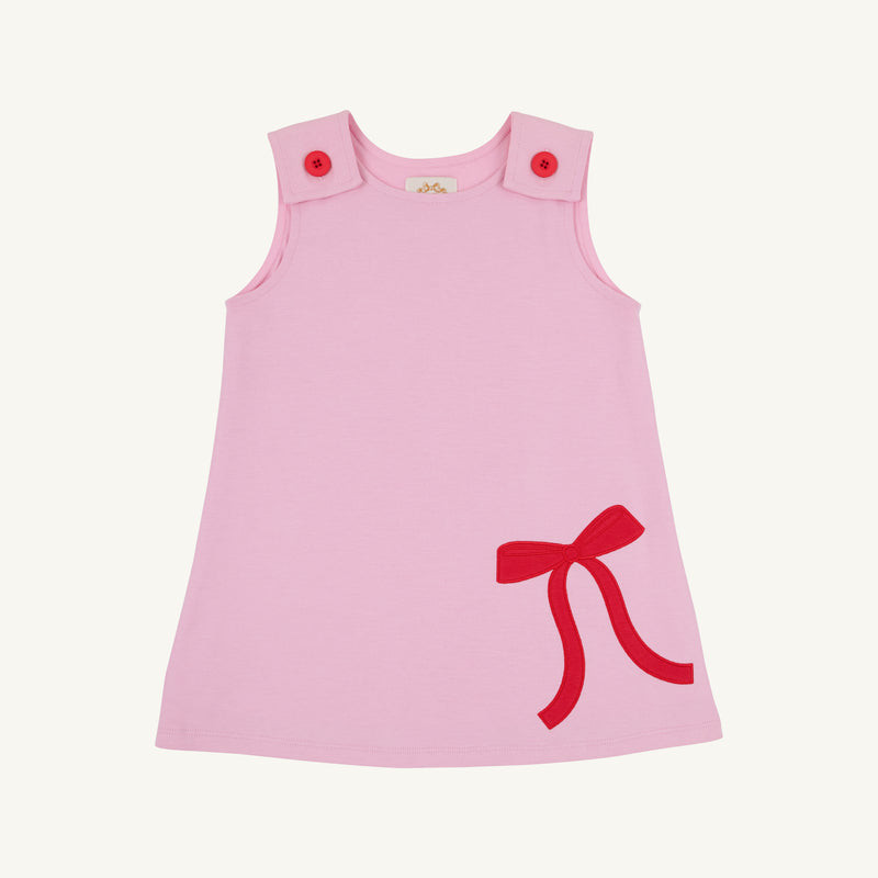 Juliet Jumper - Pier Party Pink with Richmond Red Bow | The Beaufort Bonnet Company