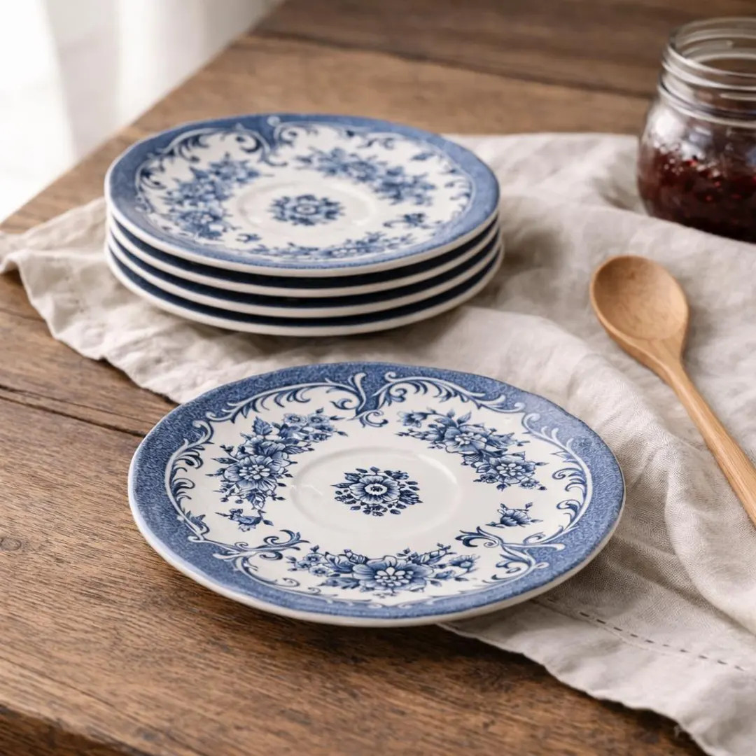 Vintage J&G Meakin Avondale Blue Floral Ironstone Tea Plates Set of 6, English Transferware | Etsy (US)