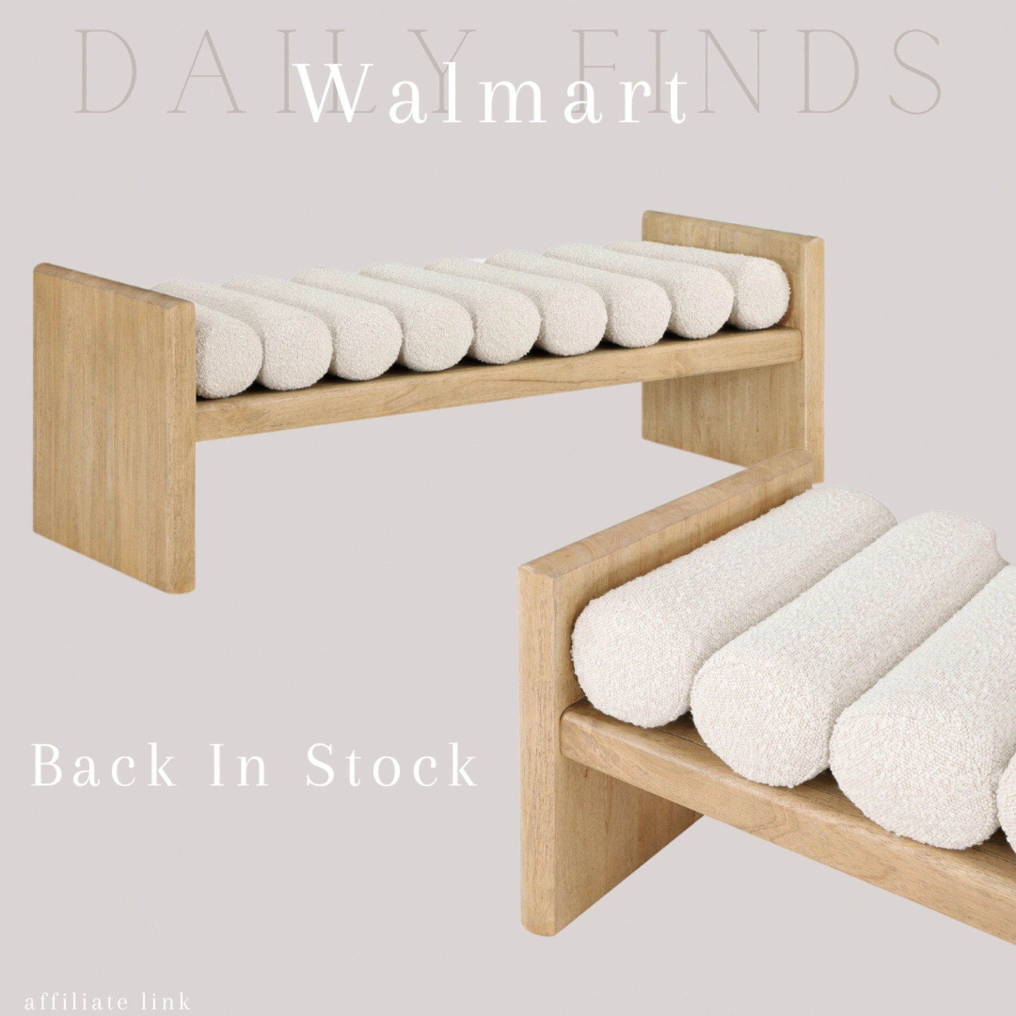 This best selling bench is back in stock! 


Home decor, neutral decor, organic modern, neutral home, bench 


#walmart #walmarthome 

#LTKHome