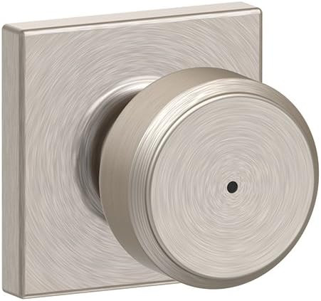 SCHLAGE F40 BWE 619 COL Collins Trim Bowery Bed and Bath Knob, Satin Nickel | Amazon (US)