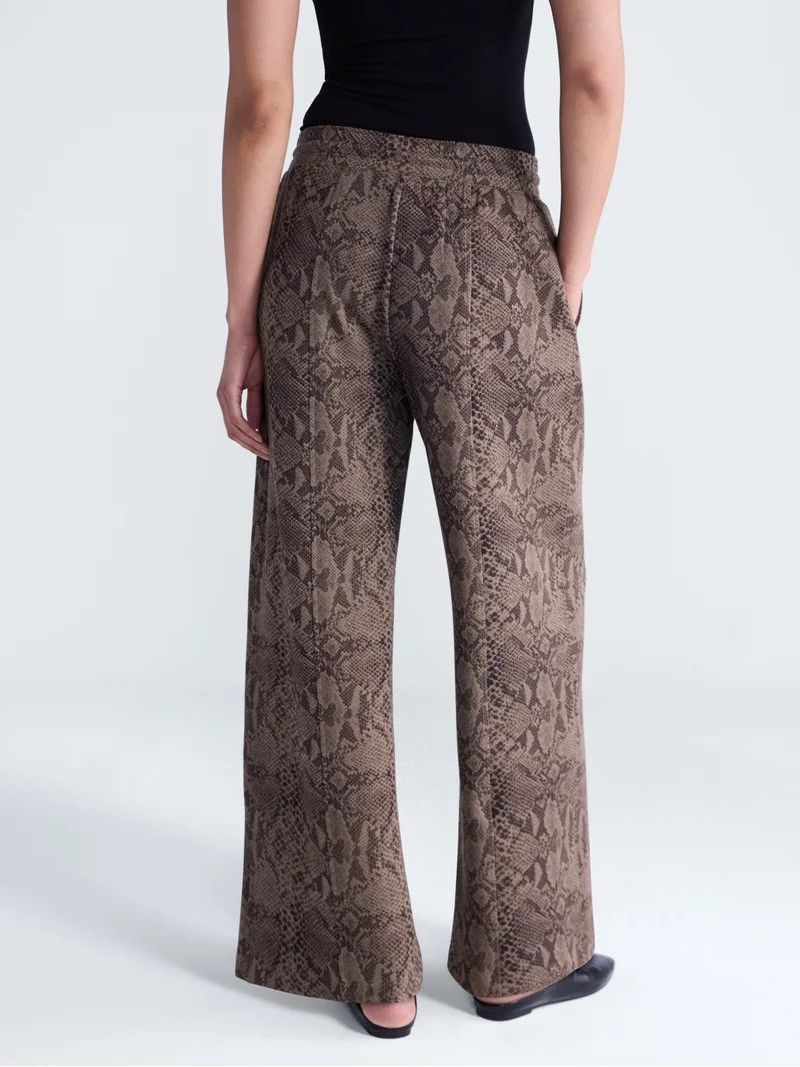 Scoop Women's and Women's Plus Scubaknit Wide Leg Tie Waist Seamed Pants, Regular, Short Lengths,... | Walmart (US)