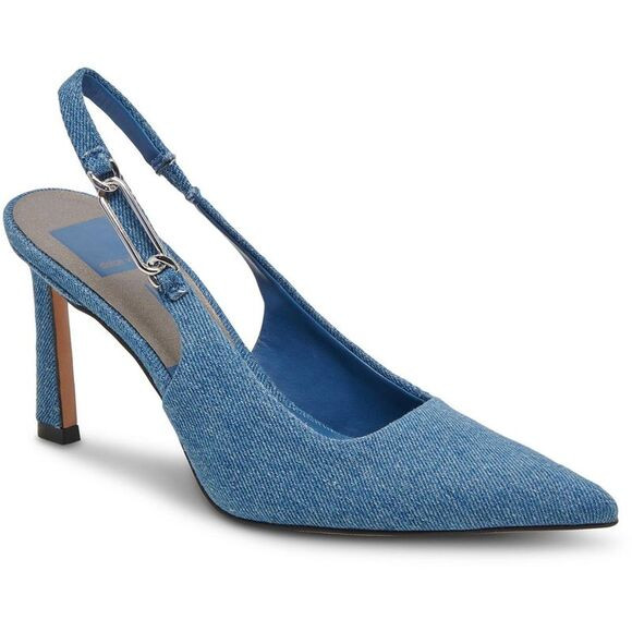 Dolce Vita Womens Krista Blue Adjustable Denim Slingback Heels New | Poshmark