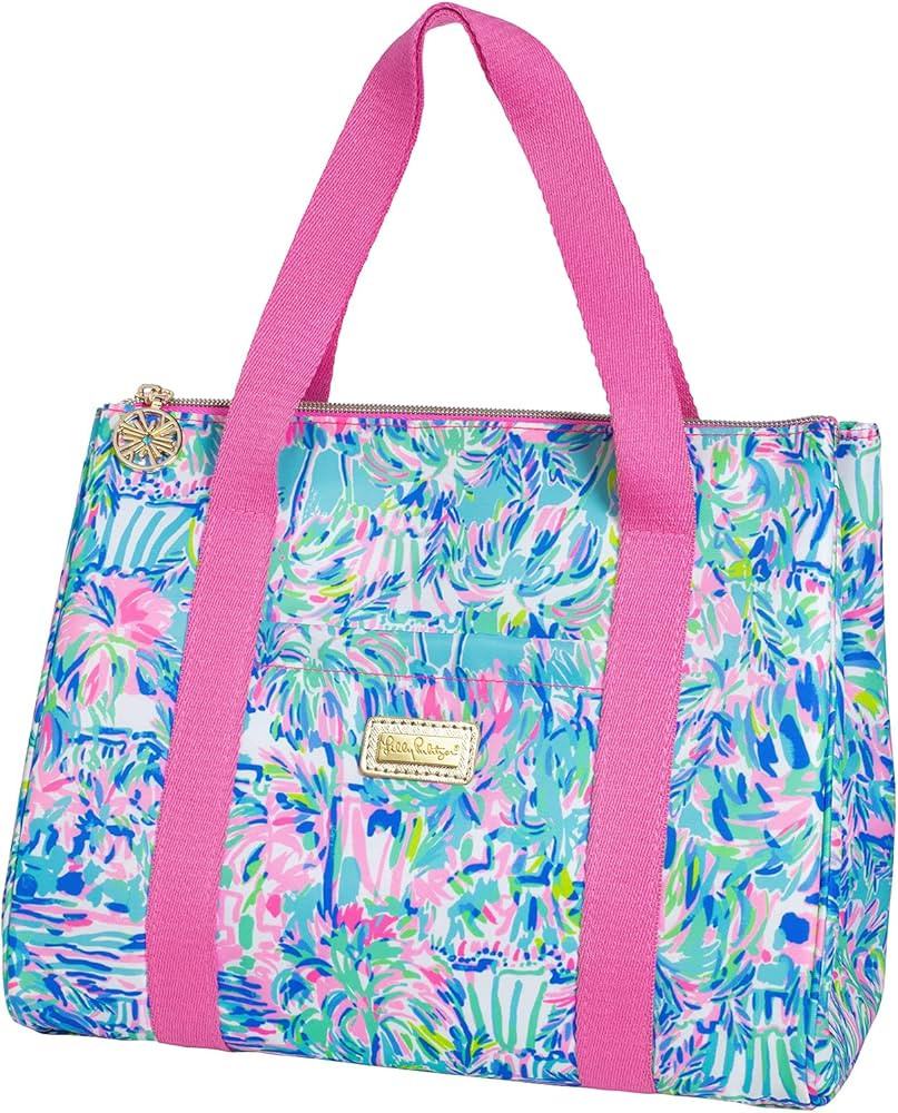 Lilly Pulitzer Cute Lunch Bag for Women, Large Capacity Insulated Tote Bag, Blue Mini Cooler with... | Amazon (US)