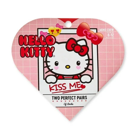 Hello Kitty Valentine s Novelty Socks Gift Box Set 2 Pairs Size 8-12 | Walmart (US)