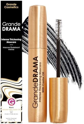 Grande Cosmetics GrandeDRAMA Intense Thickening Black Mascara with Castor Oil, Volumizing, Condit... | Amazon (US)