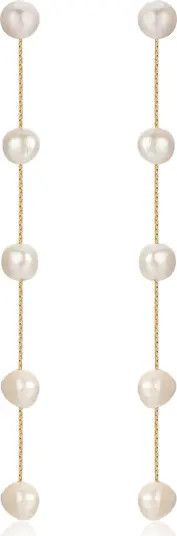 Ettika Dripping Freshwater Pearl Linear Drop Earrings | Nordstrom | Nordstrom